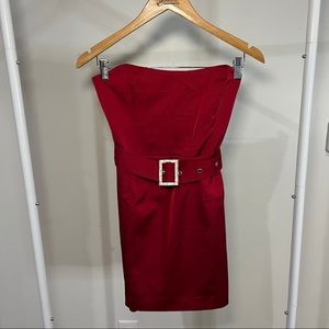 Red Satin Meshki Mini Dress